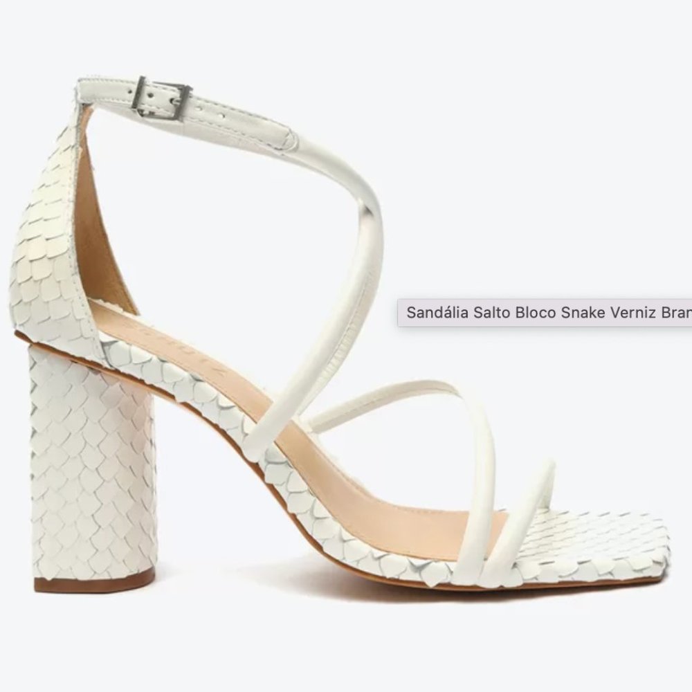 Schutz Salto Bloco white heels